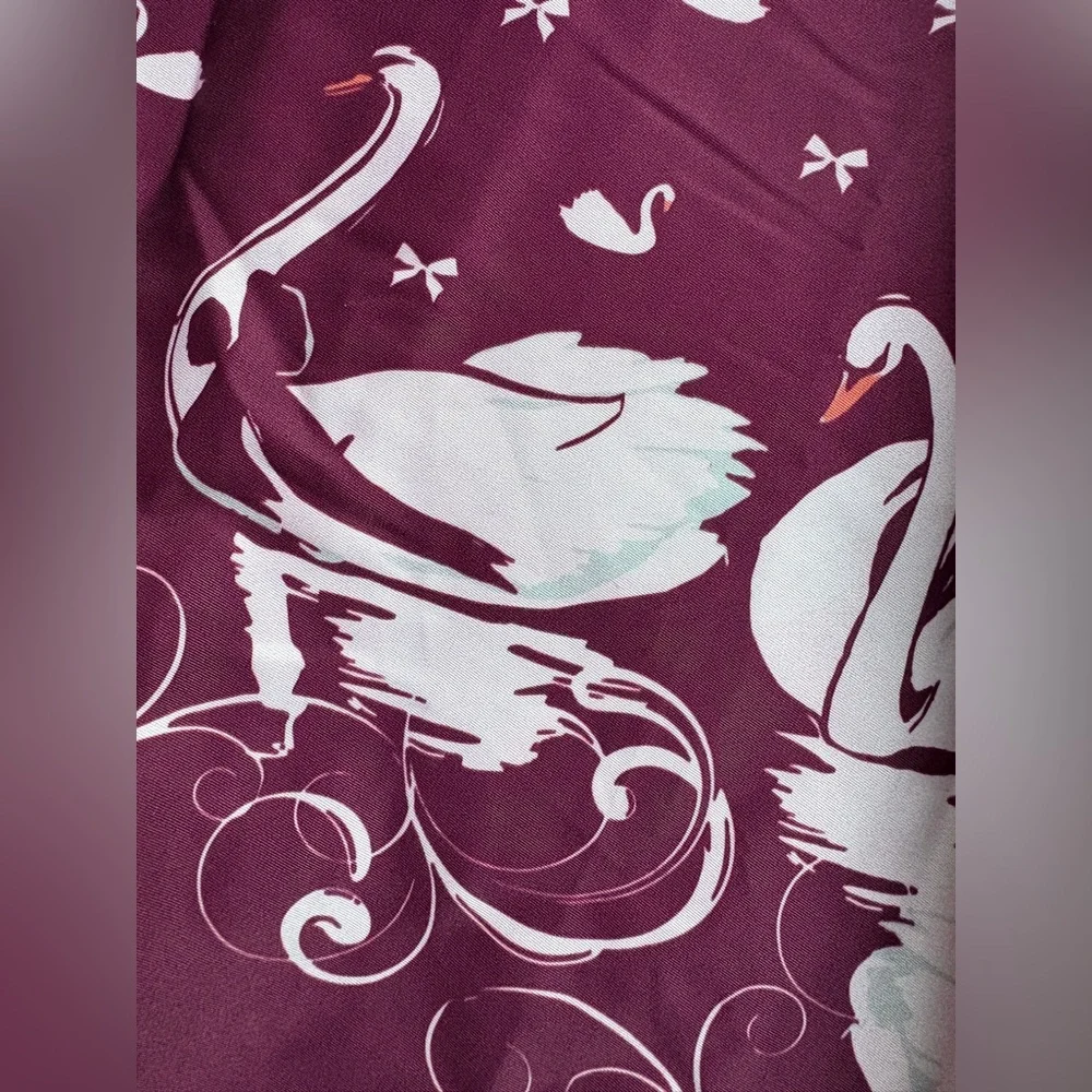 RARE Lindy Bop Marie Skirt with Plum Swan Border - Size 12 Large